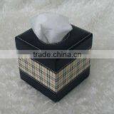Luxury Leather Tissue Box Black