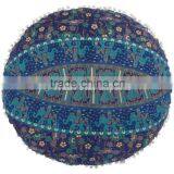 Indian Large Mandala Floor Cushion Cover Decorative Throw Pillows Pom Pom Outdoor Cushions Roundie Boho Pillow Shams thumbnail-3