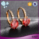 Europe and the United States popular fashion golden round zircon clip on earrings