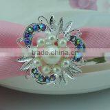 Table Decoration & Accessories Type Flower Shape Plastic Pearls Crystal Metal Alloy Napkin Ring thumbnail-1