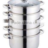 5pcs LFGB Certification Induction Stainless Steel Steamer Cookkware Set thumbnail-1