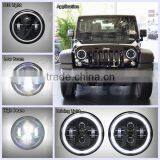 7Inch Round LED Headlights Halo Angle Eyes For Jeep Wrangler LED Driving Light LED High Beam Low Beam Offroad Lighting for Jeep Quality Choice thumbnail-1