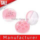 Custom Round Pink 5 Color Cosmetic Eyeshadow Case With Window
