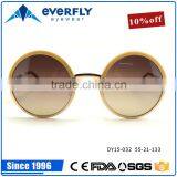 Top Quality Round Metal With Acetate Sunglasses in Sheet Design Eyewear 2016 Sun Glasses Quality Choice