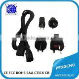 Interchangeable IEC 14 ac Power Cord Cable