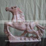 Mini Pink Vein Marble Horse Statue DSF-HS61 thumbnail-1