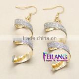 Hotsale Double Spiral Earings GOLD Chandelier Earrings