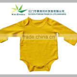 Cotton Spandex Plain Yellow Baby Rompers