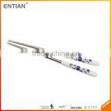 Hot Sale Promotional Ceramic Handle Stainless Steel Chopsticks thumbnail-1