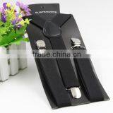 85*2.5cm Black Suspender Belt Three Clip Straps Adjustable Solid Baby Suspenders Baby Elasti Braces Kids Boys Suspenders