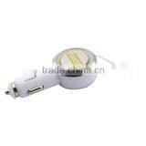 Usb Car Charger Adapter With Micro USB Retractable Cable---Melody thumbnail-1