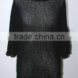 BGAX16308 Semi-worsted Women Round Neck 3/4 Sleeves Knitted Sweater Cashmere Pullover