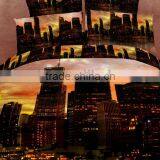 100% Cotton Reactive Printed 3D City Bed Cover Set Wholesale Luxury