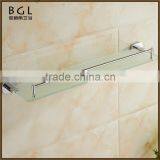 12337-cp Luxury Bathroom Design Zinc Alloy Chrome Bathroom Accessories Glass Shelf