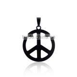 Fashion Stainless Steel Jeweley Peace Sign Pendant , Black Round Circle Airplane Pendant Necklace thumbnail-1