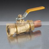 7/8" Q235 Handle Brass Gas Valve With Copper Tube