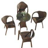 Столовая кресло с подлокотниками и стол из плетеного ротанга thumbnail-1