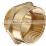 3" NPT Female to 2-1/2" NH Male Brass Fire Hose Adapter,Nipple thumbnail-1