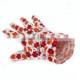 Ladies Floral Garden Gloves (Red) thumbnail-2
