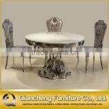 Foshan Furniture Market Round Dining Table Marble From India Stainless Tables Furniture