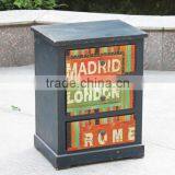 Made in China Antique Blue Wooden Home Decoration Bedstand thumbnail-1