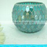 Fabulous Home Ornament Mirrored Mosaic Vase Cheap Handmade Blue Glass Vases thumbnail-4