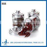 Bell Shaped Glass Candy Coffee Sugar Jar With Clothes and Tin Cap thumbnail-1