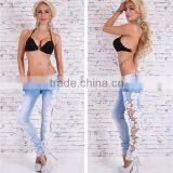 Women Denim Pants Wholesale Price Sexy Lace Jeans thumbnail-2