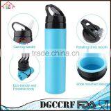 NBRSC Foldable Water Bottle Collapsible Silicone Sports Water Bottle for Outdoors, Hiking, Camping, Biking thumbnail-2