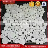 Beautiful White Carrara Backsplash Random Penny Round Mosaic Tile thumbnail-2