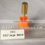 Shank Diameter 2.35MM Total Length Golden Carbide Burr for Nail Large Barrel thumbnail-2