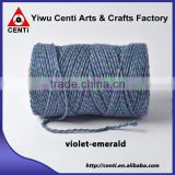 Factory violet and emerald double coloured original cotton bakers twine for wimbledon