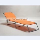 Orange Camping Beach 22mm Steel Tube Sunbed Lounge Chair