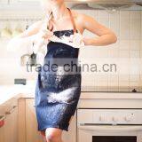 Fashion Bib Apron With Leather Strap for Work