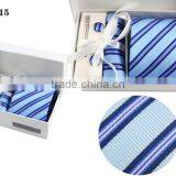 WL-15 Men's 100% Polyester Cufflink Hanky Tie Set With Gift Box thumbnail-1