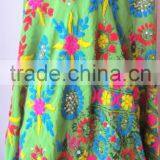 Green Multicolor PHULKARI GEORGETTE DUPATTA SHAWL, Sequin Hand Embroidery thumbnail-4