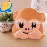 2016 Best Selling High Quality Plush Monkey Emoji Pillow thumbnail-5