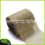 Bling Bling Gold Color Or Various Colors Plastic Rhinestone Mesh Trimming Custom Cut For Decoration Vase Clothing Shoes thumbnail-1