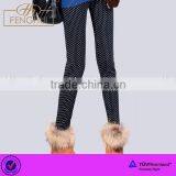 Thickening Add Velvet Dot Jacquard Warm Leggings thumbnail-1