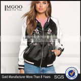 MGOO 2017 Produced Reversible Satin Jackets Custom Embroidery Back Bomber Jackets Raglan Sleeves Pink