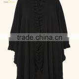 Pure Color Winter Handmade Poncho Wholesale Cashmere Women Knit Poncho thumbnail-1