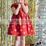 Little Girls Red Gold Stars Baby 4th of July Memorial Day Dress thumbnail-4
