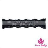 Lovely Baby Girl Knit Lace Flower Hair Accessories Skinny Elastic Pony Bridal Wedding Boho Headband thumbnail-5