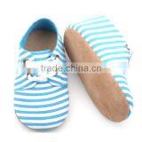 Blue Suede Leather Cheap Price Wholease Baby Shoes thumbnail-2