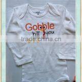 BABY Girl Thanksgiving Outfit White Shirt Fall Outfit - Gobble 'till You Wobble - Baby Girl Photo Outfit Thanksgiving Legwarmer thumbnail-2