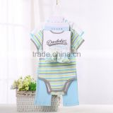 New design blank striped summer clothes baby romper gift set