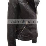 2016 Latest Fashion Black Lady Pu Leather Motorcycle Jackets Golden Zipper and Fur Collar #LPU144355 thumbnail-3