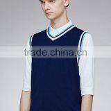 Custom Wholesale Mens Basic Design V-neck School Uniform Sweater Vest for Sale thumbnail-3