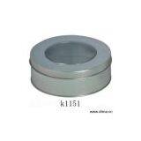 Sell Back-Covered Round Tin Can With Wiondow thumbnail-1