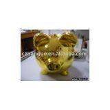 Ceramic Gold Piggy Bank